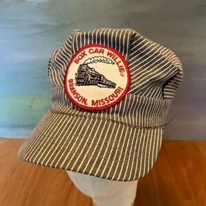 Vintage 80s Box Car Willie Train Conductor Hat by Lambert Company USA
